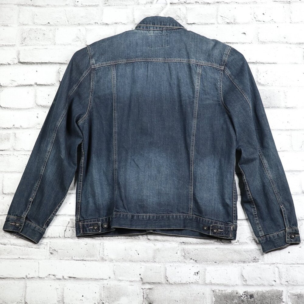 Guess Men's XXL Blue Denim Jacket Casual Regular Fit Button Down With Pockets - Picture 9 of 14